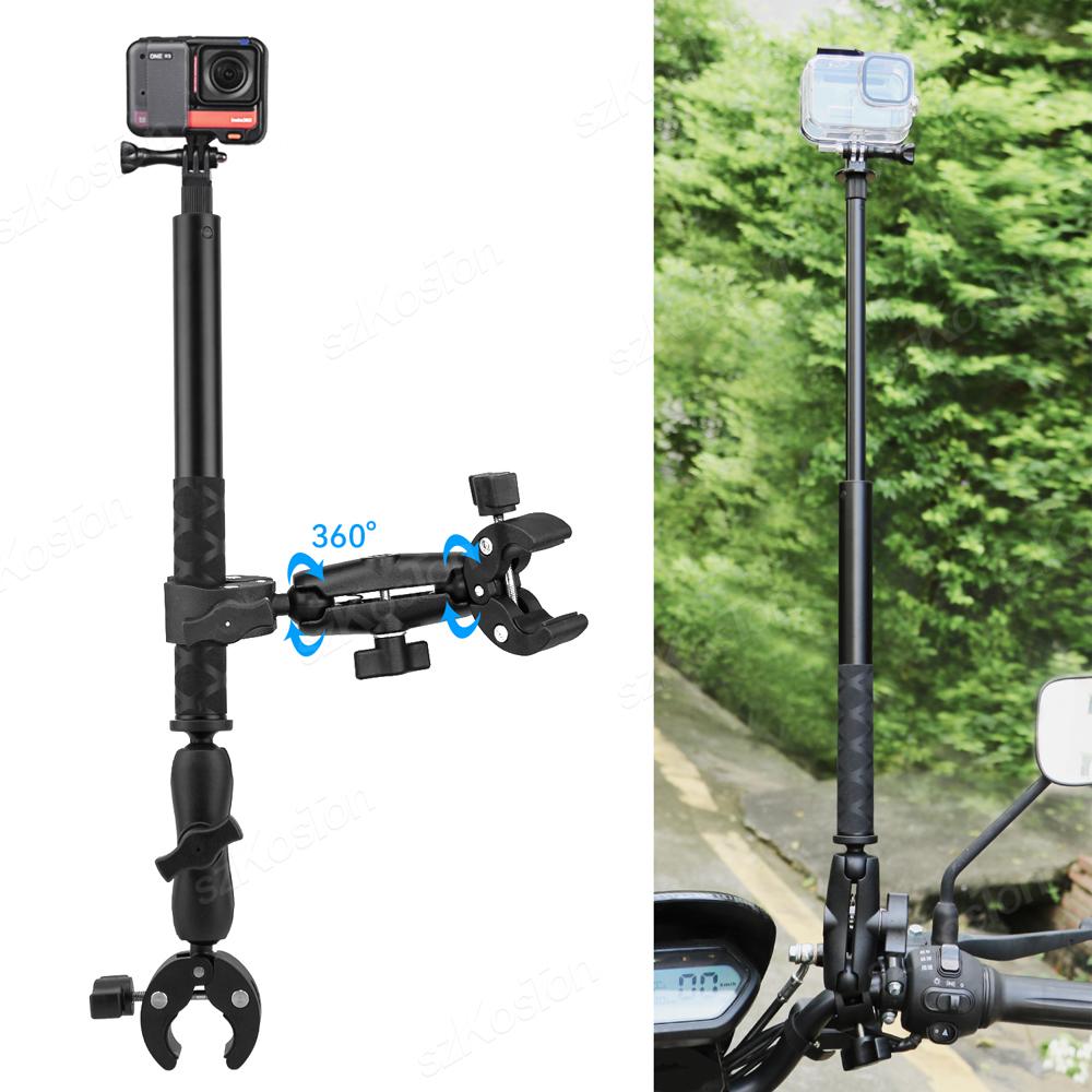 För Insta360 X3 X4 Motorcykel Cykel Panoramisk Selfiestick Monopod Fäste Styre Fäste För GoPro 13 12 11 10 DJI Tillbehör