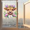Flower 2D Flat DIY Acrylic Diamond Art Pendant Special Shape Crystal Painting Crafts Kit for Living Room Home Office Decoration