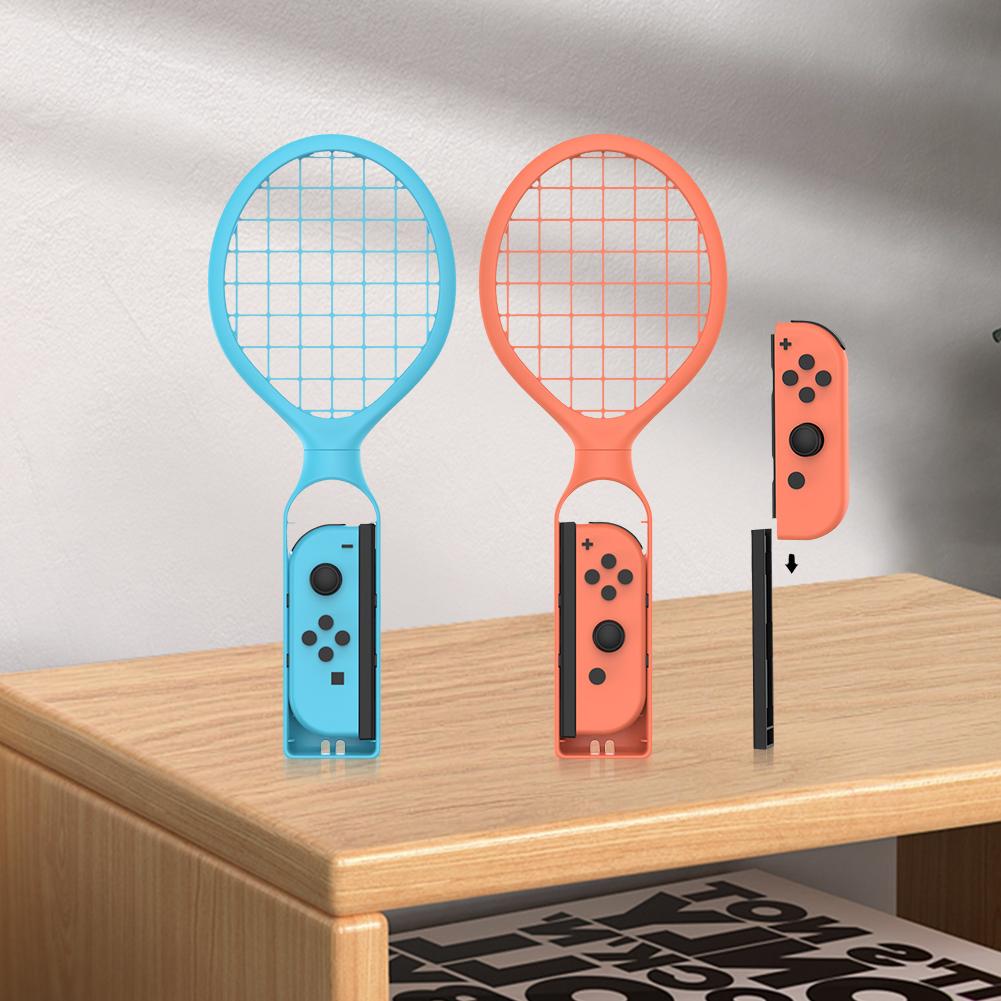 2Pcs Tennis Racket For Nintendo/OLED Joy-Con Sports Games For Switch 2 Tennis Racquet Grip Controller with Wrist Strap Game Part