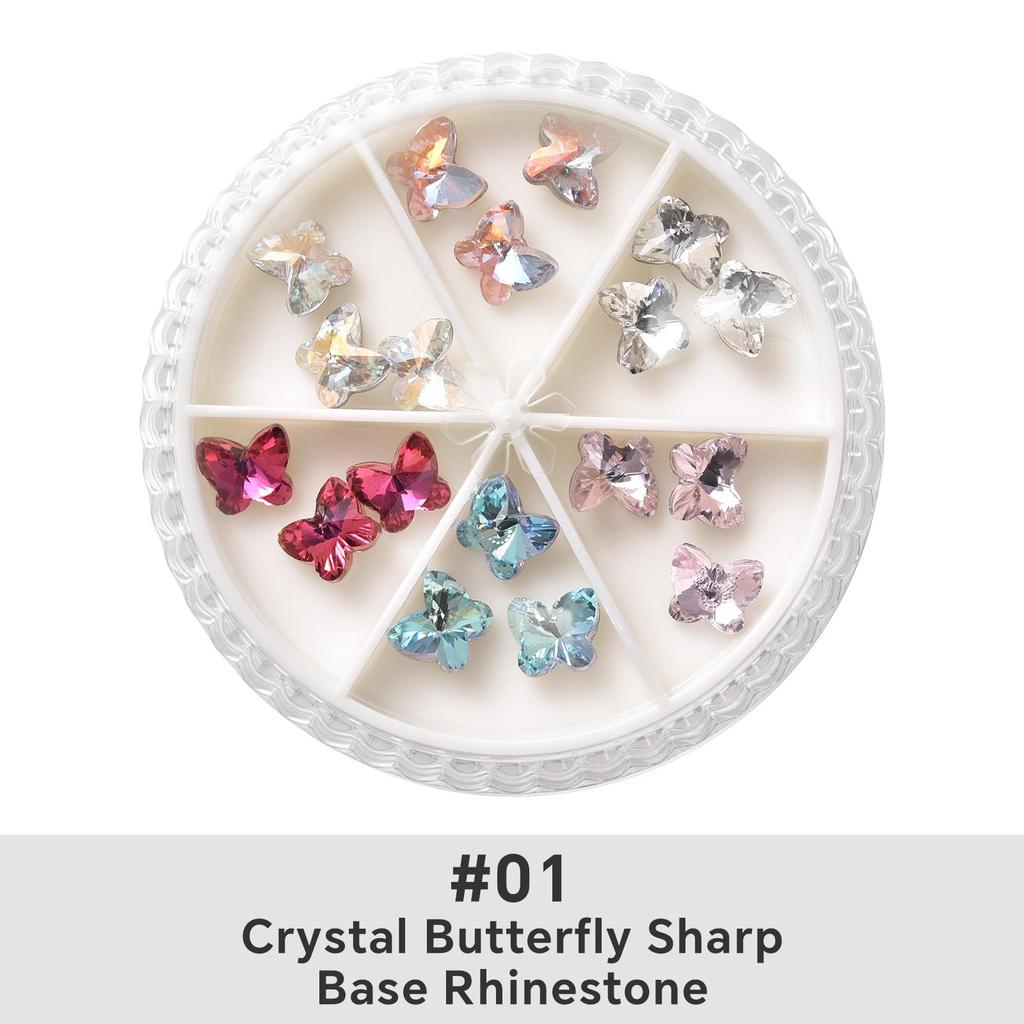 1Box Mixed 3D Nail Charms Resin Bowknot Leaf Pearl Nail Art Decorations DIY Manicure Tools Parts Nail Accessories Boxed