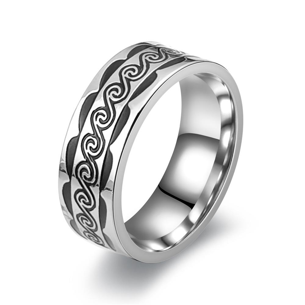 Men's Rotating Cross Titanium Steel Ring - European & American Style Stainless Steel Jewelry