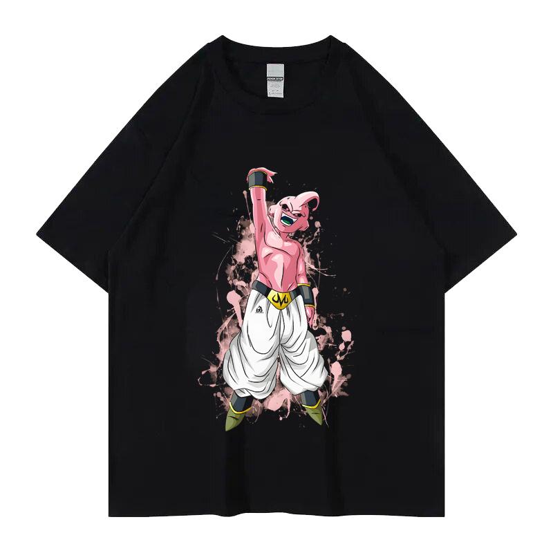 Japanese Animation Dragon Ball Short-sleeved Devil Buou Printed T-shirt Crew Neck Clothes Men and Women Couple Clothing Summer