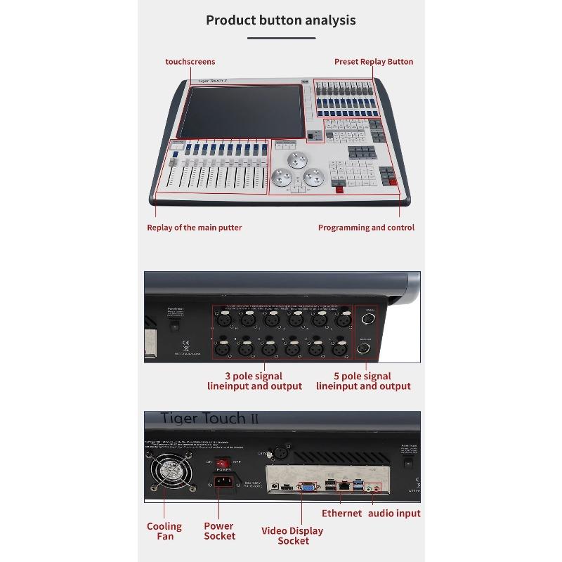 Titan Light Controller Tiger Touch II Avolite Dmx Lighting Controller Dmx512 Control Disco Show Club Stage Party with Flightcase