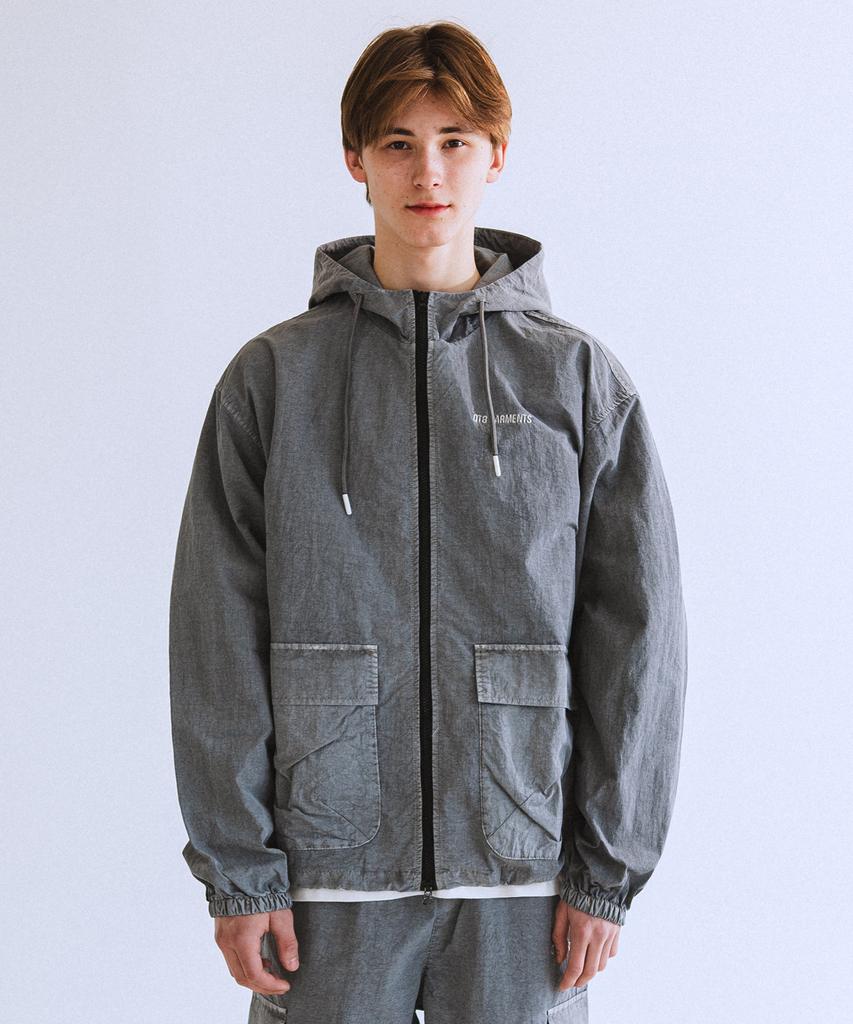 Qt8 Garments Oc Pigment Hoodie Windbreaker (Grey)