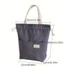 Exquisite Canvas Lunch Bag, Drawstring Style, Outdoor Beach Accessory, Picnic Supplies, Camping Pouch, Compact And Portable, Unisex, Directional Item