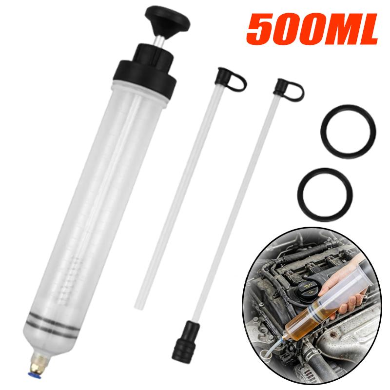 200/500cc Manual Fuel Suction & Filler Fluid Extractor Car Oil Change Brake Auto Syringe with Hose Evacuator Pump for ATV Boat