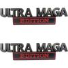 2Pc Ultra MAGA Edition Emblems Decal  for Car Motorcycle Truck SUV Black Red