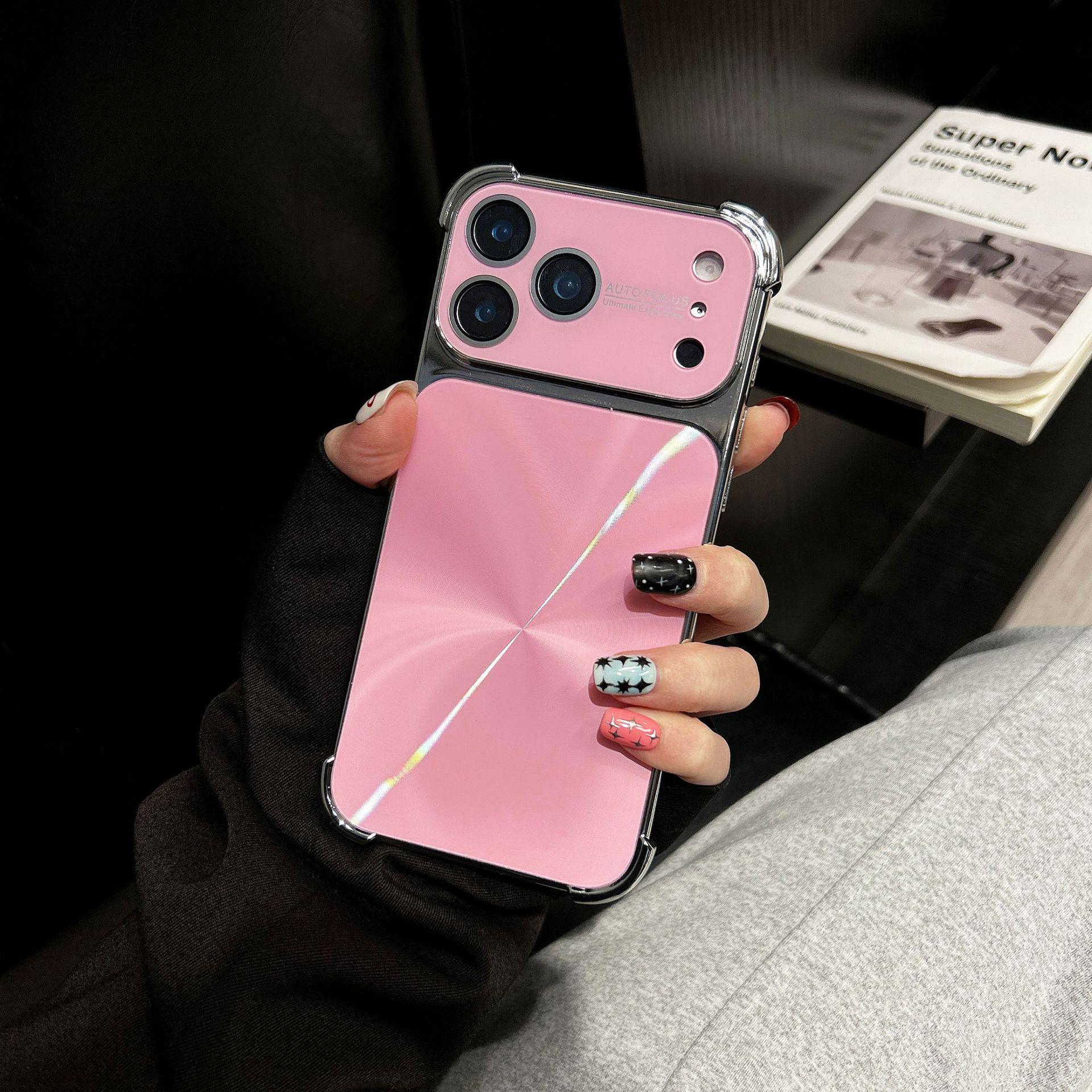 

iPhone 17 Pro Max Electroplated Aurora CD Pattern Case with Full Coverage Lens and Airbag Anti-Drop Protection 13 Pro