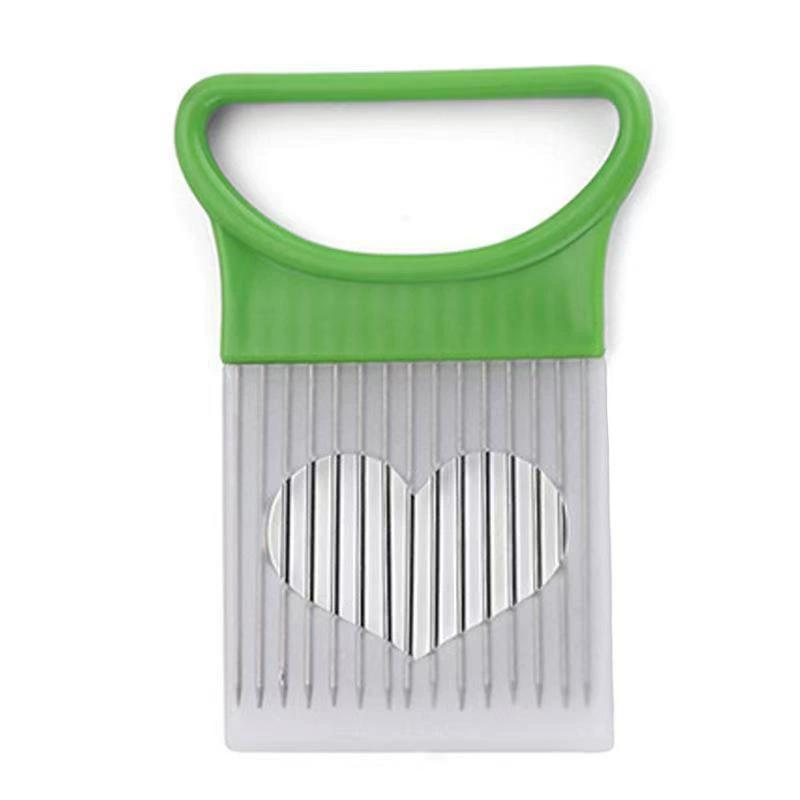 

Effortlessly Slice Onions Colorful Onion Slicer Kitchen Stainless Steel Potato Chip Onion Holder 11cm зелёный