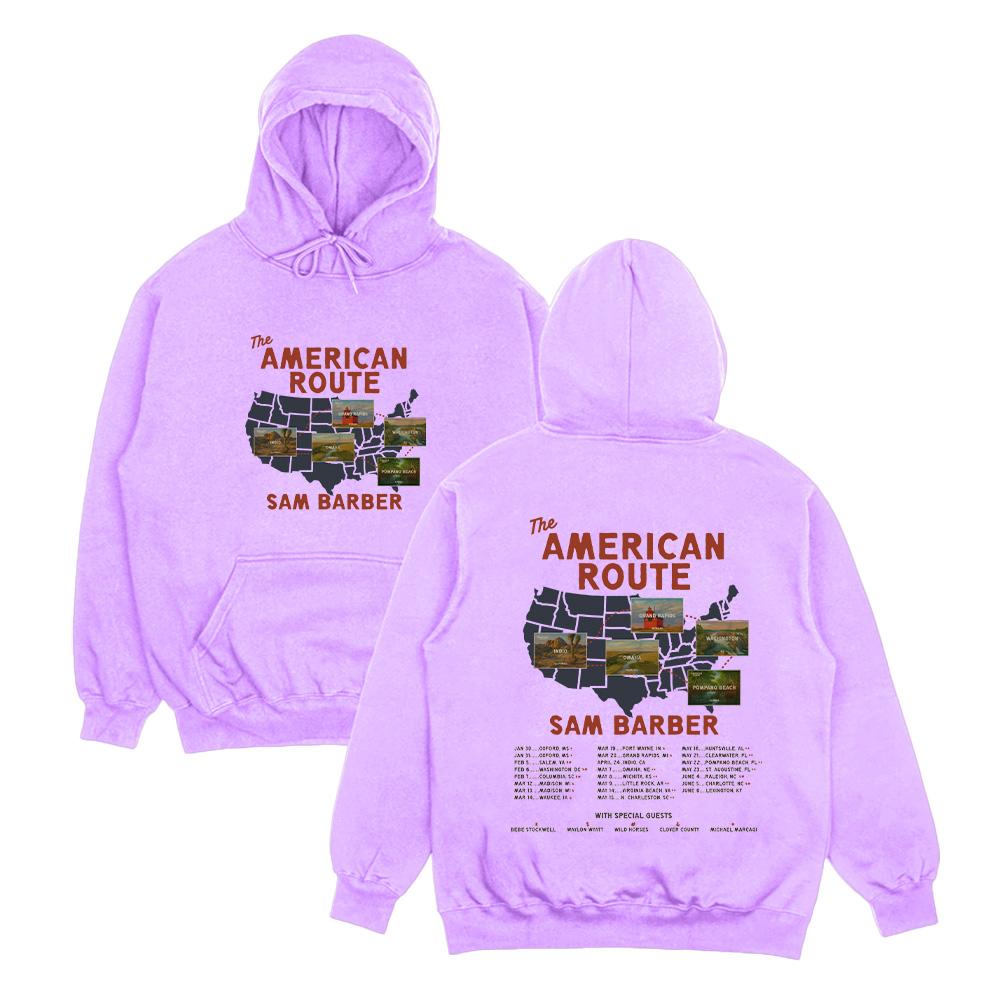 

Сем Барбер American Route Tour 2026 Худі Музичний З Довгим Рукавом Пуловер Осінь Зима Мода Повсякденний Одяг Жінки Чоловіки Толстовка XXL світло-фіолетового кольору