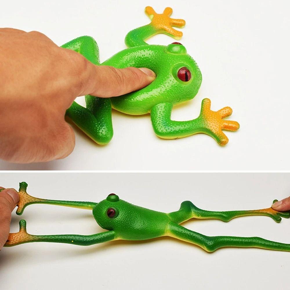 Adults Jokes Soft TPR Model Toy Spoof Squeeze Frog Simulation Frog Squeeze Toys Stretchable Frog