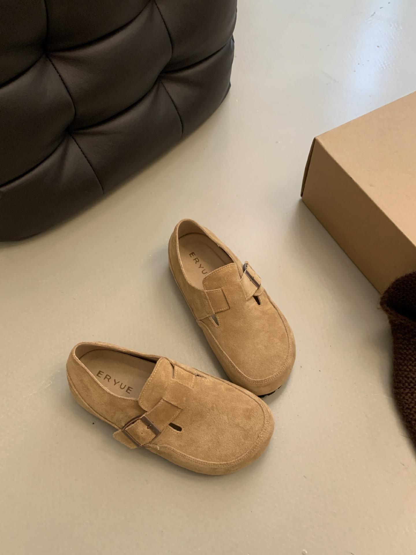 

Матові шкіряні Birkenstocks осінь-зима 2025, версія на 4 см вищій підошві, повністю закрита пряжка, ледачі, на один ремінець, повсякденне взуття 39 хакі