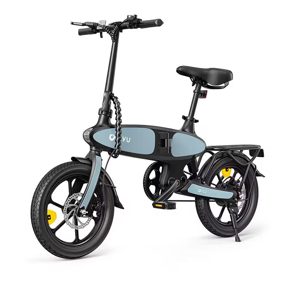 DYU C2 Electric Bicycle 350W Motor, 48V 7.5Ah Battery, 16 Inch Tires, Range 45KM, Foldable, Folding E-Bike