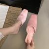 Bailamos Brand Women Slippers Fashion Round Toe Slip On Mules Shoes Soft Flat Heel Outdoor Casual Dress Sandals  Flat Shoes Muje
