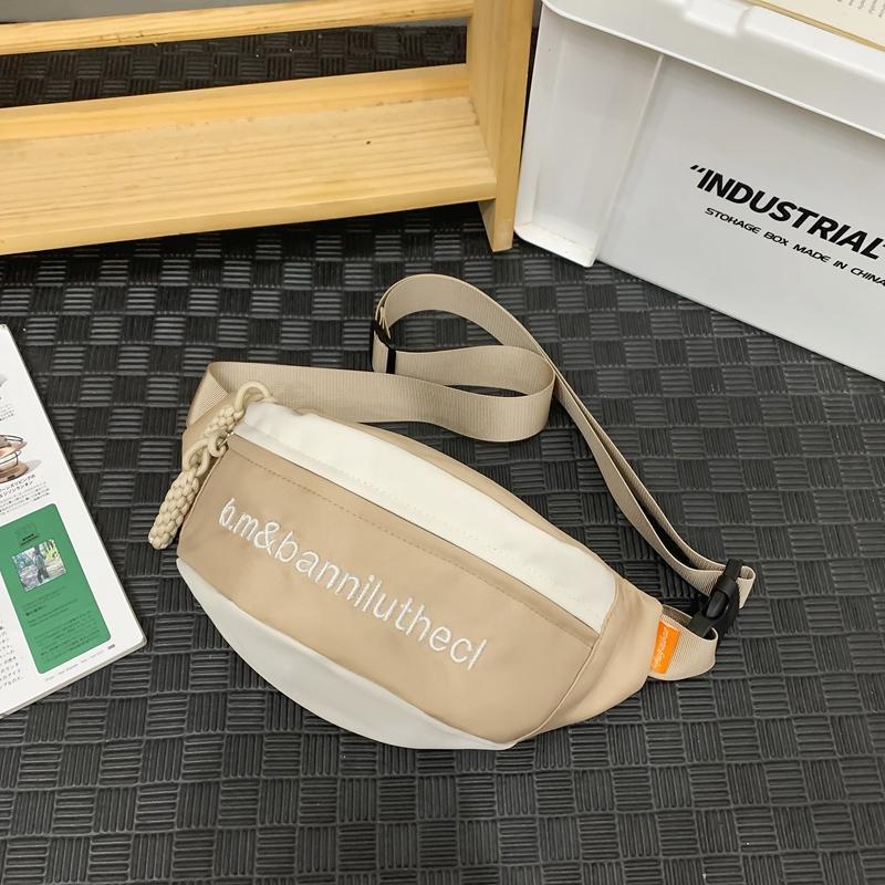 Chest Bag Men Women's Crossbody Bag Waist Bag Student Embroidered Satchel