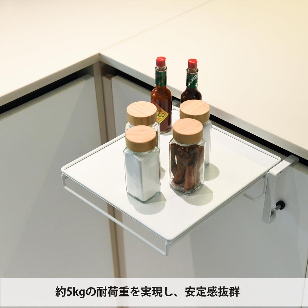 Kitchen Auxiliary Table, Folding Workbench with Towel Hanger, Convenient Storage (White, 28cm)