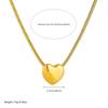 Fashion Personality Light Luxury Polished Three-Dimensional Heart Snake Chain Gold Jewelry Necklace