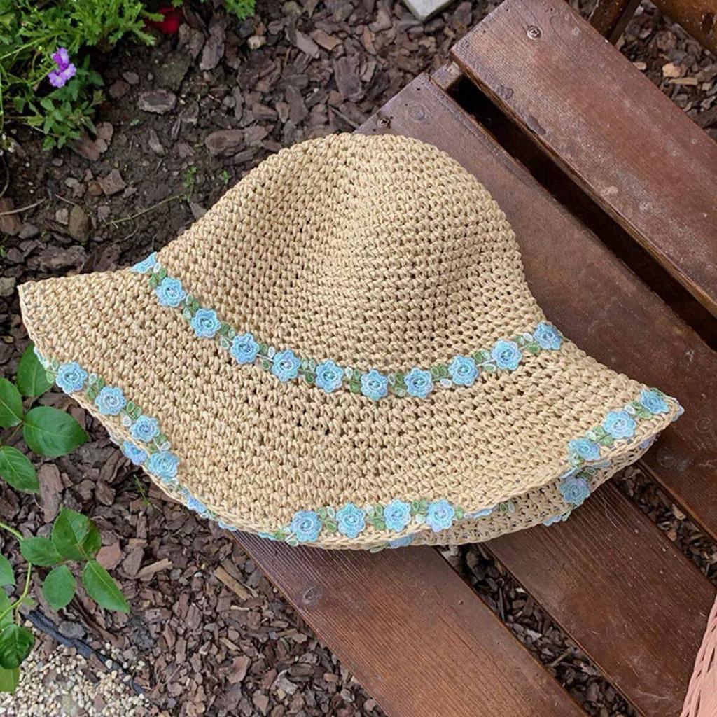 Summer Outdoor Empty Top Hat Solid Color Sun Hat Straw Beach Sun Hat Men