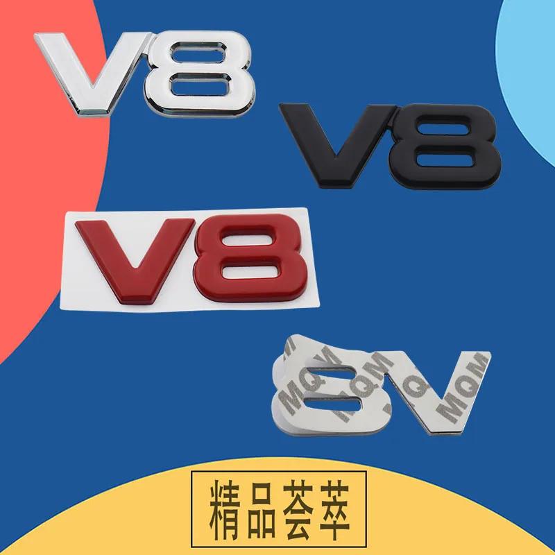 3D Premium V8 Motor Hubraum Emblem Für Auto Seitenflügel Haube Kotflügel Kofferraum Heckklappe Aufkleber Namensschild Abzeichen Sticker