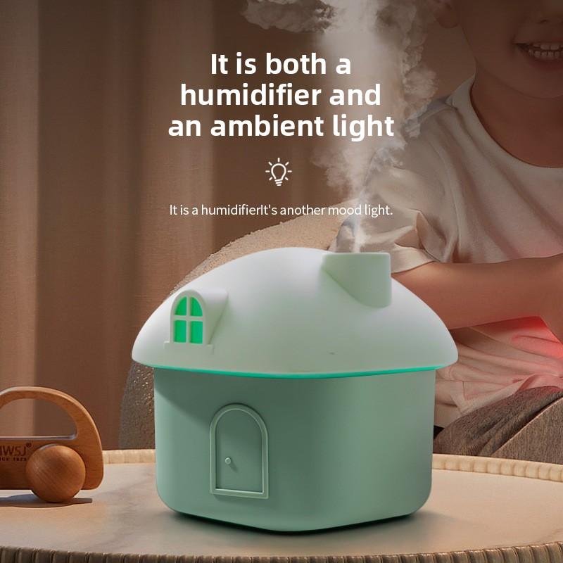 Small USB Portable Humidifier Silent Large Mist Humidifier with 7 Color LED Lights for Bedroom Office Desk