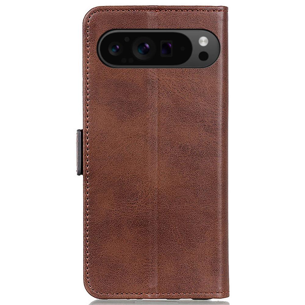 For Google Pixel 10 Pro XL/9 Pro XL Phone Case Cowhide Texture PU Leather Phone Stand Cover