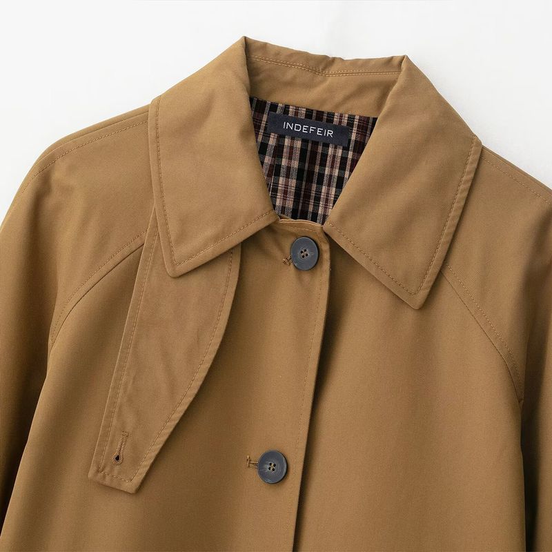 Kaslead New Women Clothes Western Style Fashion Loose Mid-Length Plaid Lining Trench Coat 3811244 751