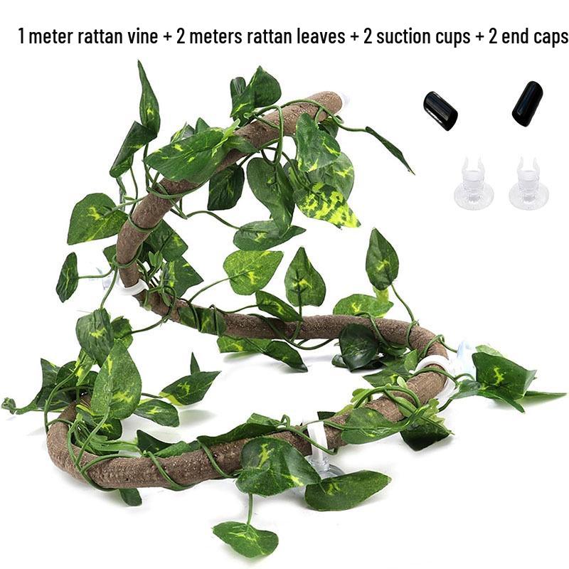 Reptile Hammock & Climbing Vine for Terrariums: Ideal for Geckos, Bearded Dragons, and Lizards - Artificial Plant Decoration