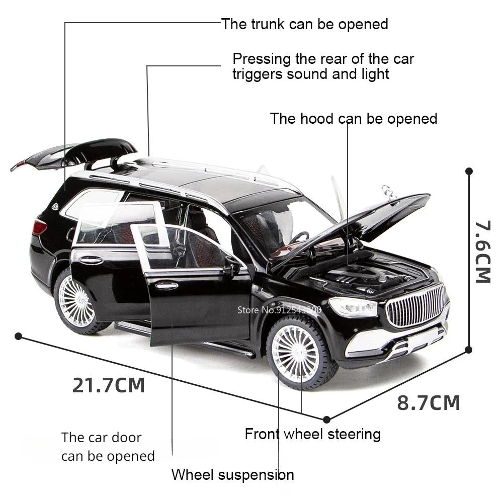 1:24 Skala GLS600 GLE350 Automodell Spielzeug Türen zu öffnen Sound Licht Stoßdämpfung SUV Modelle Sammlung Geschenke für Kind