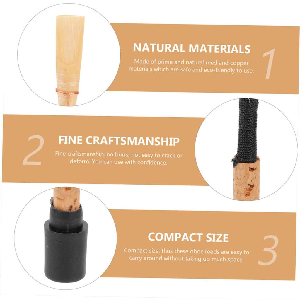 Abaodam 2-Piece Double Reed Pro Light Oboe Reed for Beginners, Woodwind Instrument Accessories, Professional Oboe Tools, Student Reeds, Natural Reed