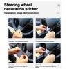 Steering Wheel Trim Cover For Tesla Model 3/Y Interior Accessories Compatible With Tesla Model 3 Model Y Carbon Fiber Pattern