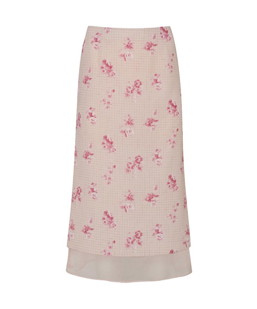 LOULOUSEOUL Bonbon Floral Layered Skirt (Apricot)