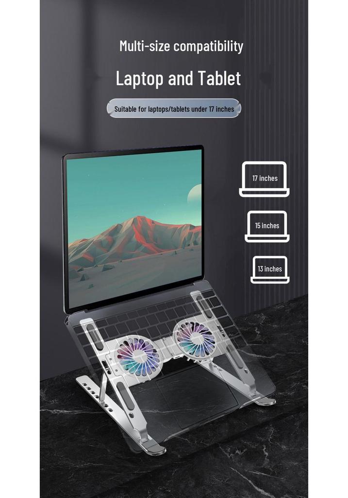 C9Pro Aluminum Foldable Laptop Stand with Wind-Cooled Heat Dissipation and Height Adjustment