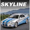 1/24 NISSAN Skyline Ares GTR GT-R R34 Alloy Sports Car Model Diecasts & Toy Racing Vehicles Car Model Sound and Light Kids Gifts