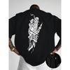 European Size Creative Front And Back Printed Round Neck T-Shirt, Trendy And Fashionable Short Sleeves for Summer, Casual Everyday Style Top
