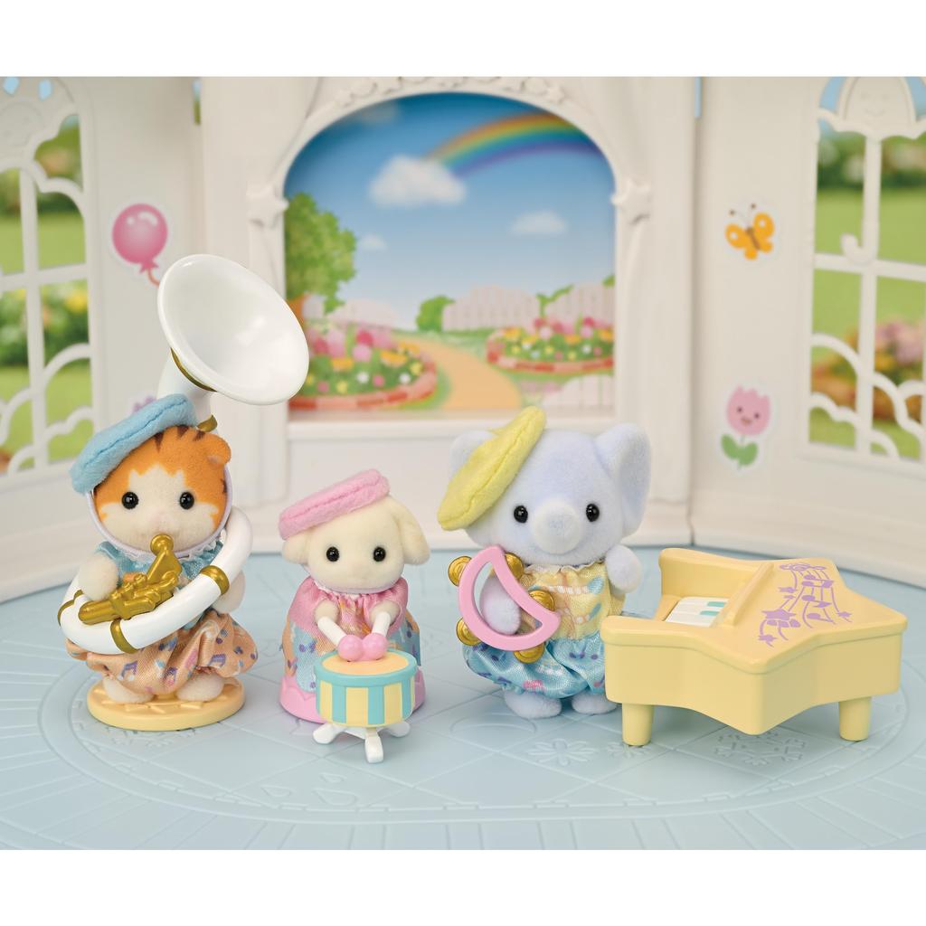 Sylvanian Families Conjunto Recital Escola Infantil Banda Musical ST Mark Idades 3 e Brinquedo Sylvanian Epoch - Do-Re-Mi-Fa - S-78, Certificado, Para Cima, Casa de Bonecas,