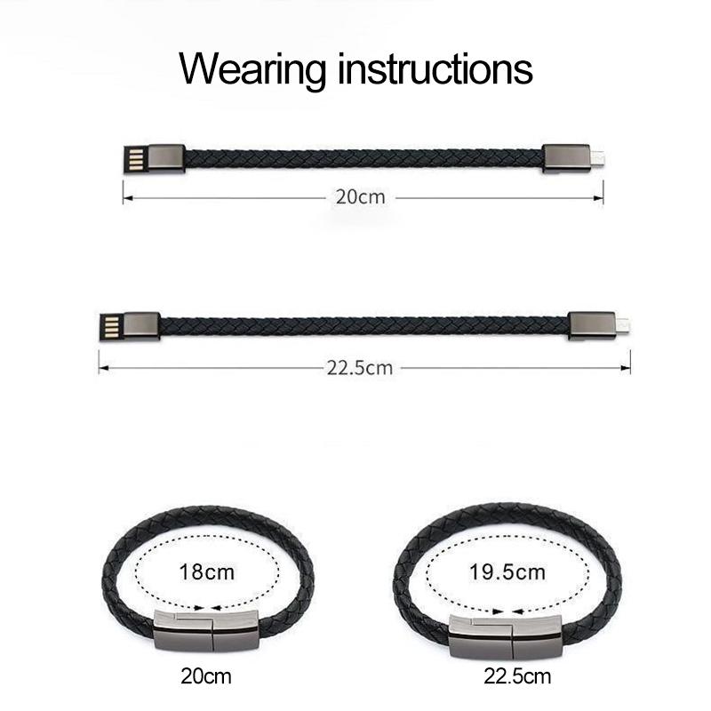 5A Bracelet USB Fast Charging Cable Data Charging Cord USB C Cable for iPhone 14 13 12 11 Samsung HUAWEI Xiaomi POCO Micro Cable Bracelet Accessories