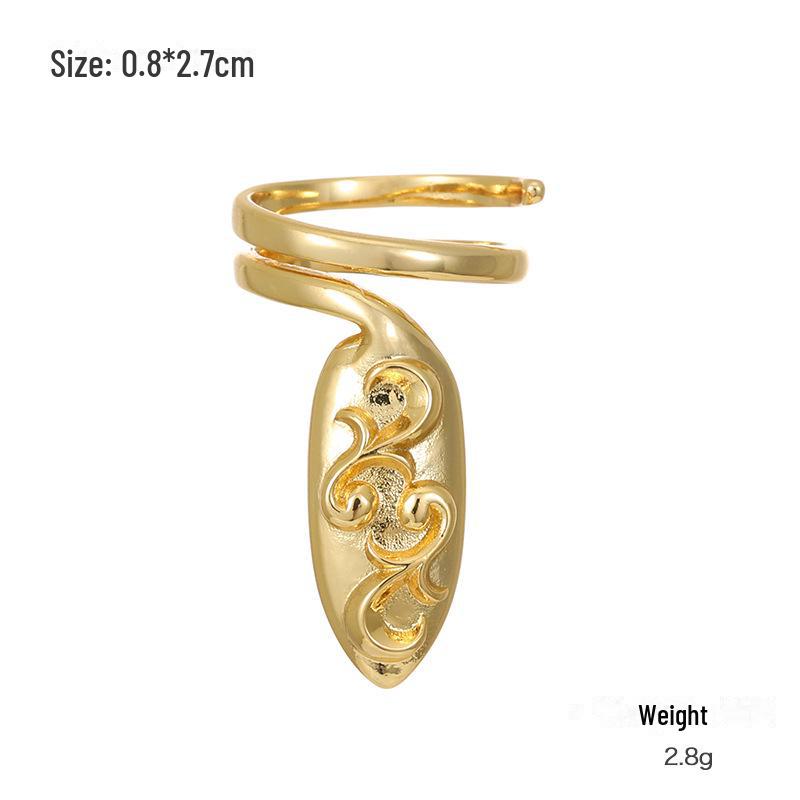 Kenjie Verkupferter, vergoldeter und Zirkonia-eingelegter verstellbarer Nagelring für Damen – europäischer und amerikanischer Stil