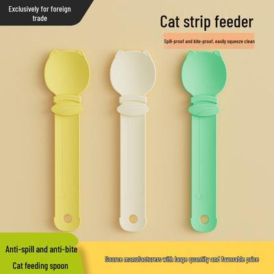 Colher de Alimentação para Gatos Pendurável Anti-Derrame Anti-Mordida
