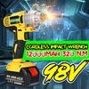 98VF 320NM 12000mAh 110-240V Cordless Electric Impact Wrench Drill Screwdriver