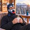 Comfortable Head Mask 3D Animal Ears Balaclava, Cat Dog Snow Leopard Face for Print Halloween, Cosplay Full Cover Outdoor Cycling Skiing Breathable