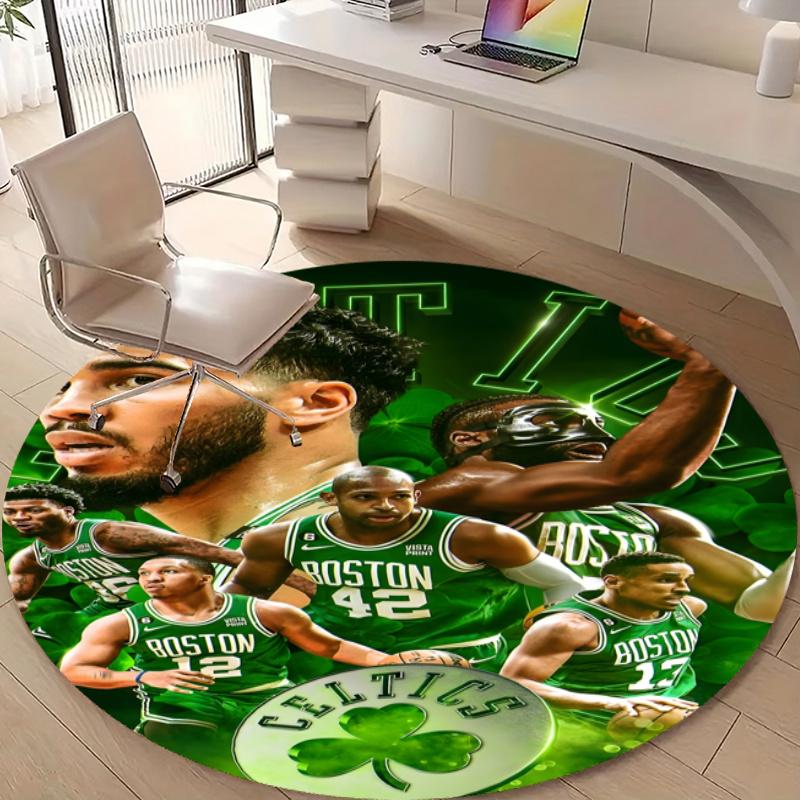 Personalized Boston Celtics Round Chair Office Rug - Perfect for Mat, Office Chair & More - Ideal Gift for Birthdays and Holidays