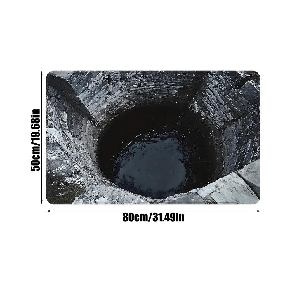 Illusion Rug Realistic Trap Bottomless Hole Door Pad 3D Carpet Rugs For Indoor Outdoor Home Living Room Bedroom Kitchen Bathroom