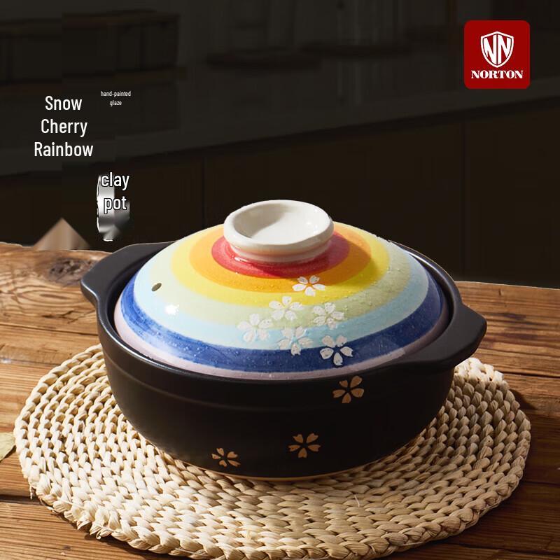 NORTON Hand-Painted Ceramic Casserole Pot