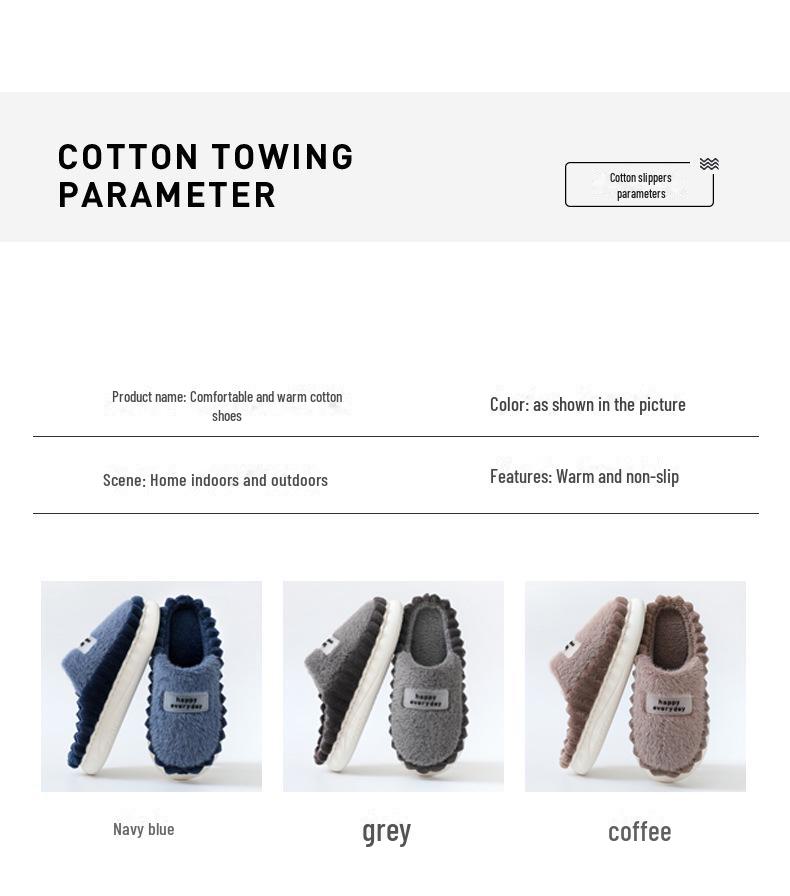 Chinelo de Algodão Masculino de Inverno 2023 com Sola Grossa: Quente, Durável, Pelúcia Antiderrapante, Tamanho Grande para Dormitórios de Estudantes