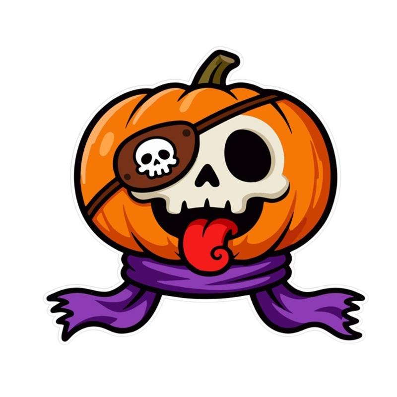 Creative Pumpkin Vehicle Stickers Weatherproof Adhesive Decals For Cars Trucks Halloween Theme Party Decoration