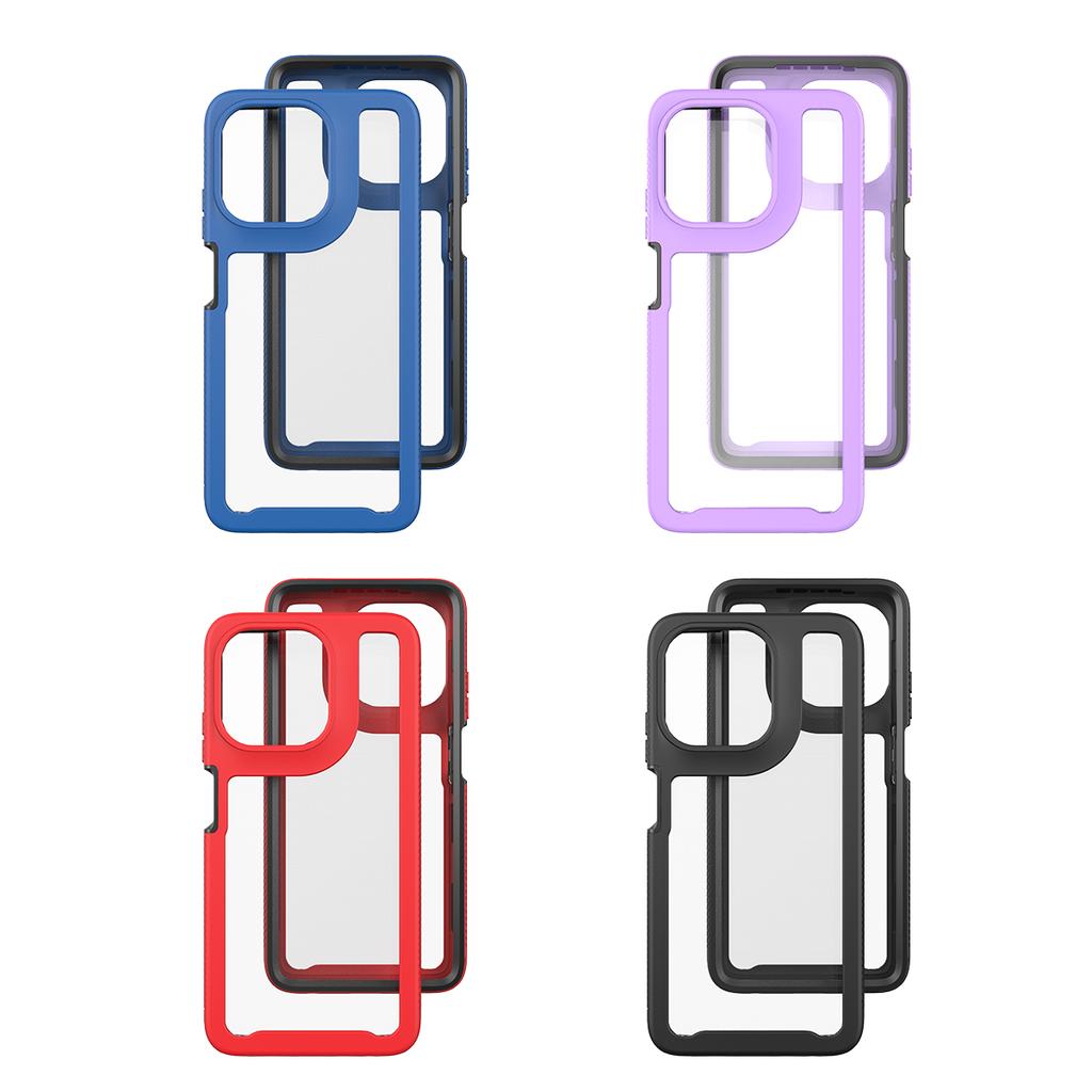 Průhledný obal pro Motorola Moto G86 5G PC + TPU Zadní kryt telefonu s PET fólií na displej