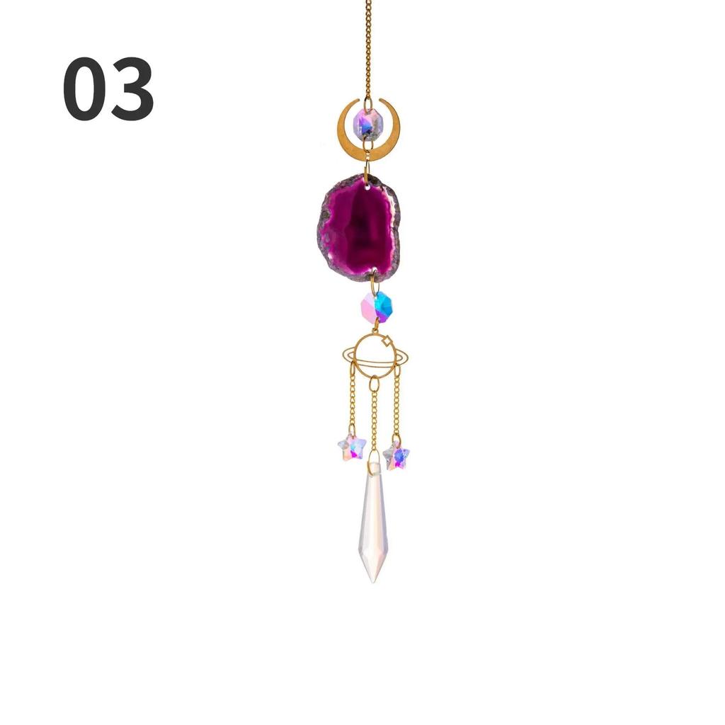 Agate Raw Stone Suncatcher Crystal Sun Catcher Rainbow Manufacturing Hanging Window Car Hanging Accessories Prism Ball