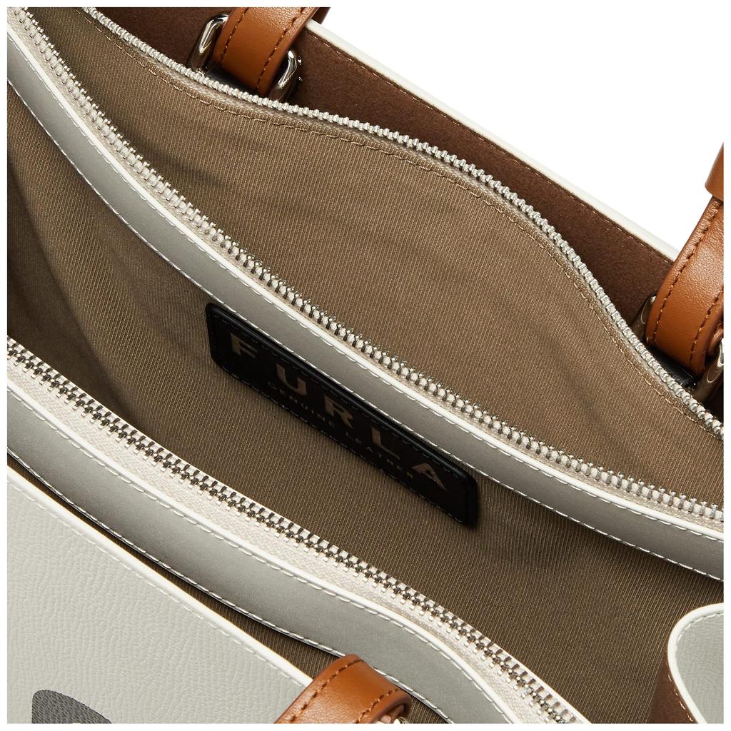 Furla VARSITY STYLE Tote Bag in Marshmallow and Women's Nero.