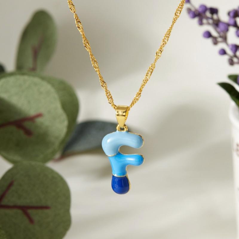 Personalized Colorful Letter Alloy Necklace Adjustable Chain Everyday Wear Letter Pendant Chokers For Women Unique Gift