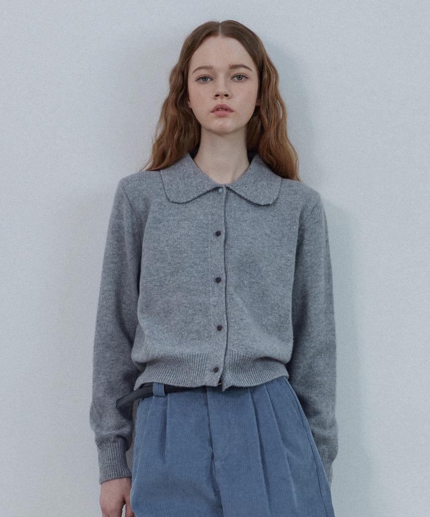 Le Studio Poet Collar Button Cardigan_Dark Gray